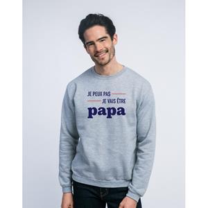 Ma Petite Tribu Herensweater - IK KAN NIET DAD WORDEN MPT XS heide grijze kleur