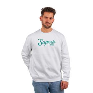 SUPERB Nieuwe Vintage SPRBSU-001 Sweatshirt met lange mouwen en ronde hals voor mannen en vrouwen L wit