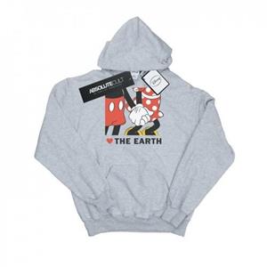 Disney Heren Mickey Mouse Heart The Earth-hoodie L wit