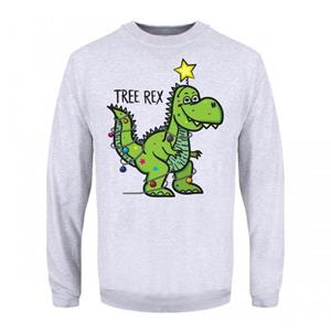 Grindstore Tree Rex kersttrui voor heren L grijs