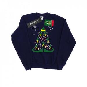 Elf heren kerstboom sweatshirt L koningsblauwe kleur