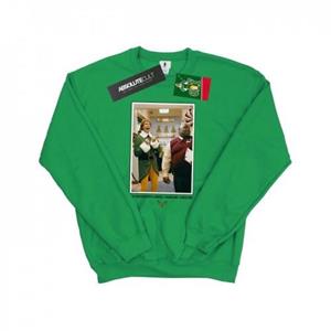 Elf Heren OMG Kerstman Foto Sweatshirt L wit