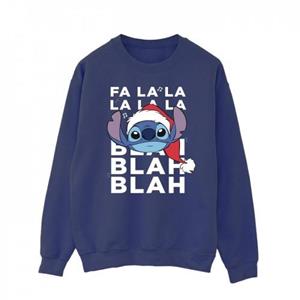 Disney Heren Lilo en Stitch Kerst Blah Blah Blah Sweatshirt L marineblauwe kleur