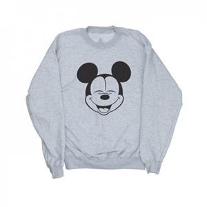 Disney Heren Mickey Mouse Sweatshirt met gesloten ogen M wit