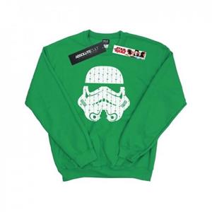 Star Wars Kerst Stormtrooper Helm-sweatshirt voor heren L wit