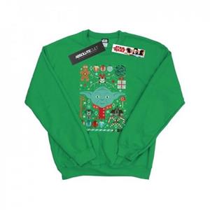 Star Wars Mens Yoda Christmas Sweatshirt L bosgroene kleur