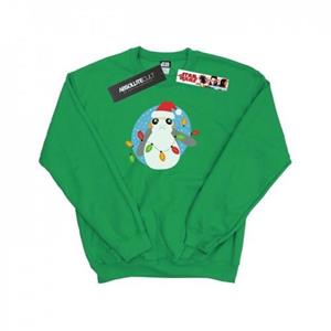 Star Wars Mens The Last Jedi Porg Christmas Lights Sweatshirt L wit