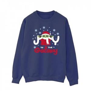 Star Wars Mens The Mandalorian Joy To The Galaxy Sweatshirt L marineblauwe kleur