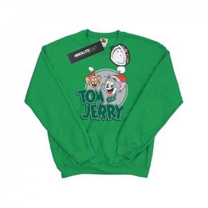 Tom And Jerry Tom en Jerry Heren kerstgroeten sweatshirt L wit