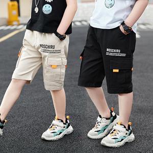 JD12GU 2021 Kindershorts Jongens zomershorts Puur katoen Zachte halve broek Casual outdoor elastische taille Korte casual kinderbroek 170cm oranje