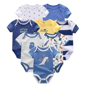 KIDDIEZOOM Babykleding pasgeboren bodysuits met korte mouwen Infantil peuterkostuums kinderkleding 3M