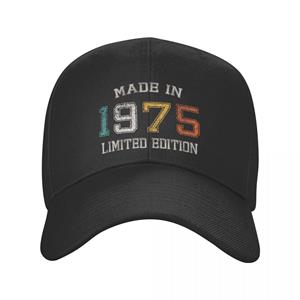 91460000MABYFHJN57 Punk geboren in 1975 Baseball Cap voor Unisex vrouwen verstelbaar gemaakt in 1975 47e verjaardagscadeau papa hoed Snapback lente caps Adjustable Cap