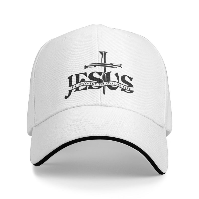 91530102MAC2AA7079 Klassieke Jezus De Weg De Waarheid Het Leven Baseball Cap Volwassen Religie Christelijk Geloof Verstelbare Papa Hoed Dames Unisex Zonbescherming Baseball Cap