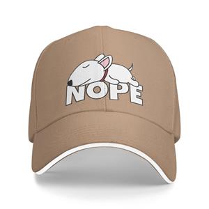 91530102MAC2AA7079 Klassieke Nope Bull Terrier Hond Baseball Cap Dames Unisex Ademend Papa Hoed Prestaties Baseball Cap
