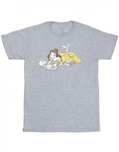 Disney meisjes Belle en het beest Belle lezen katoenen T-shirt 12-13 wit