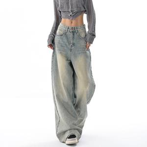 Diana Fashion Clothes Jaren 2000 Vintage Baggy Blue Jeans Vrouwen Y2k Harajuku Hoge Taille Denim Broek Vrouwelijke Retro Mode 90s Esthetische Brede Broek 2024 Nieuw S lichtblauwe kleur