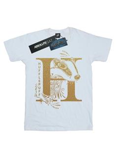 Harry Potter meisjes Huffelpuf glitter katoenen T-shirt 12-13 wit