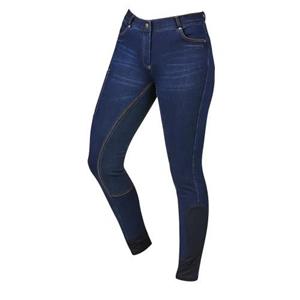 Dublin dames/dames Shona denim suède rijbroek 6 UK Vloot/blauw