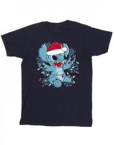 Disney meisjes Lilo en Stitch kerstverlichting schets katoenen T-shirt 5-6 Years wit