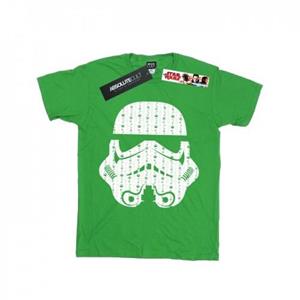 Star Wars Boys Christmas Stormtrooper Helmet T-Shirt 12-13 wit