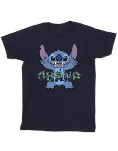 Disney meisjes Lilo en Stitch Ohana blauw Glitch katoenen T-shirt 5-6 Years wit