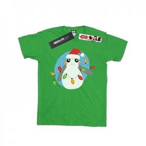 Star Wars jongens de laatste Jedi Porg kerstverlichting T-shirt 12-13 wit