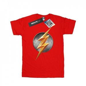 Katoenen T-shirt met DC Comics Justice League Movie Flash-embleem voor meisjes 7-8 Years wit