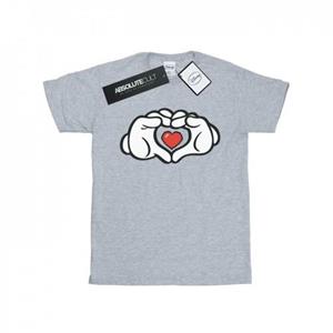 Disney meisjes Mickey Mouse hart handen katoenen T-shirt 9-11 Years wit