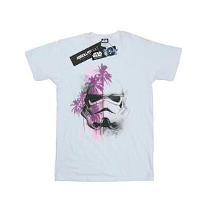 Star Wars jongens Rogue One Stormtrooper palmbomen T-shirt 9-11 Years wit