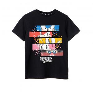 Sonic The Hedgehog jongens pixel T-shirt 5-6 Years zwart