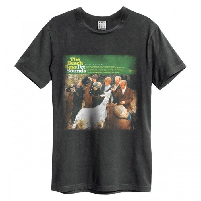 Amplified Versterkte unisex volwassen huisdier klinkt het Beach Boys T-shirt XS houtskool