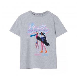Barbie Girls Merry & Bright Short-Sleeved T-Shirt 11-12 grijs