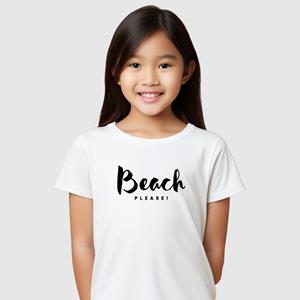 Le Roi du Tshirt Tshirt Enfant BEACH PLEASE 2 ans wit