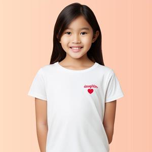 Le Roi du Tshirt Tshirt Enfant DAUGHTER CŒUR 2 ans wit