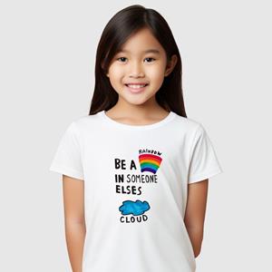 Le Roi du Tshirt Tshirt Enfant BE A RAINBOW 2 ans wit