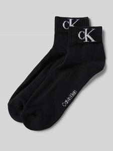 Calvin Klein 2-paar Quarter heren sokken - Logo monogram - katoenen enkelsokken