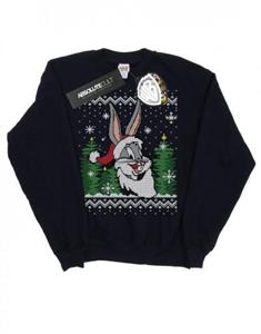 Looney Tunes Boys Bugs Bunny Christmas Fair Isle-sweatshirt 7-8 Years wit
