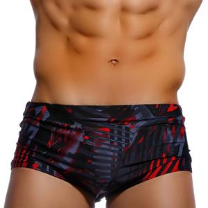 UXH Fashion Camo herenzwemslips, sexy bikinibadpak, effen badmode met zakje M zwart