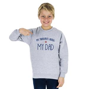 Ma Petite Tribu Sweat Enfant MY FAVOURITE HEROE : MY DAD 4 ans heide grijze kleur