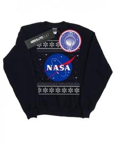 Klassiek Fair Isle-sweatshirt voor meisjes van NASA 12-13 zwart