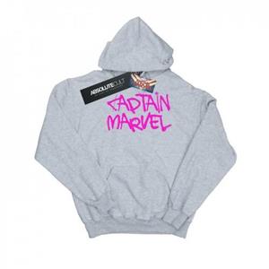 Marvel Heren Captain Marvel Spray Tekst Hoodie L wit