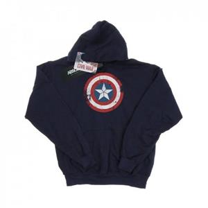 Marvel Heren Captain America Civil War Distressed Shield Hoodie L wit