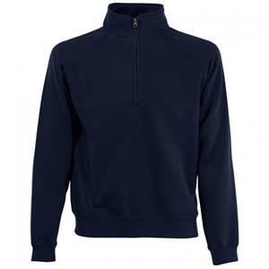 Fruit of the Loom Mens Classic 80/20 Zip Neck Sweatshirt M marineblauwe kleur