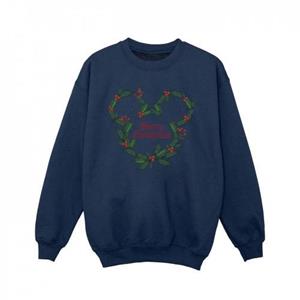Disney meisjes Mickey Mouse Merry Christmas Holly Sweatshirt 5-6 Years wit