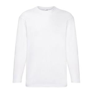 Fruit of the Loom Heren Valueweight T-shirt met lange mouwen S wit
