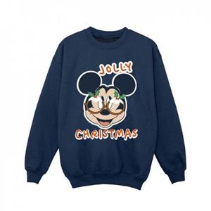 Disney Girls Mickey Mouse Jolly Kerstbril Sweatshirt 5-6 Years wit