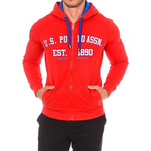 U.S. Polo Assn. Sudadera manga larga con cuello redondo, capucha y cremallera 52129 hombre M rood