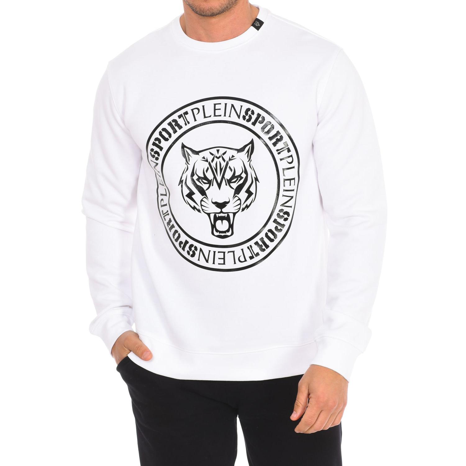 BlackPrice FIPSG603 Heren Sweatshirt met Lange Mouwen en Ronde Hals L wit