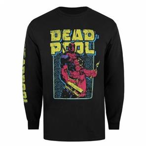 Deadpool Heren 90's Arm T-shirt met lange mouwen S geel/wit