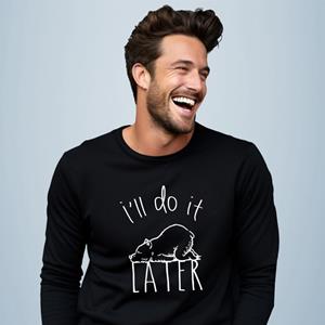 Le Roi du Tshirt Sweat Homme - I'LL DO IT LATER XS zwart